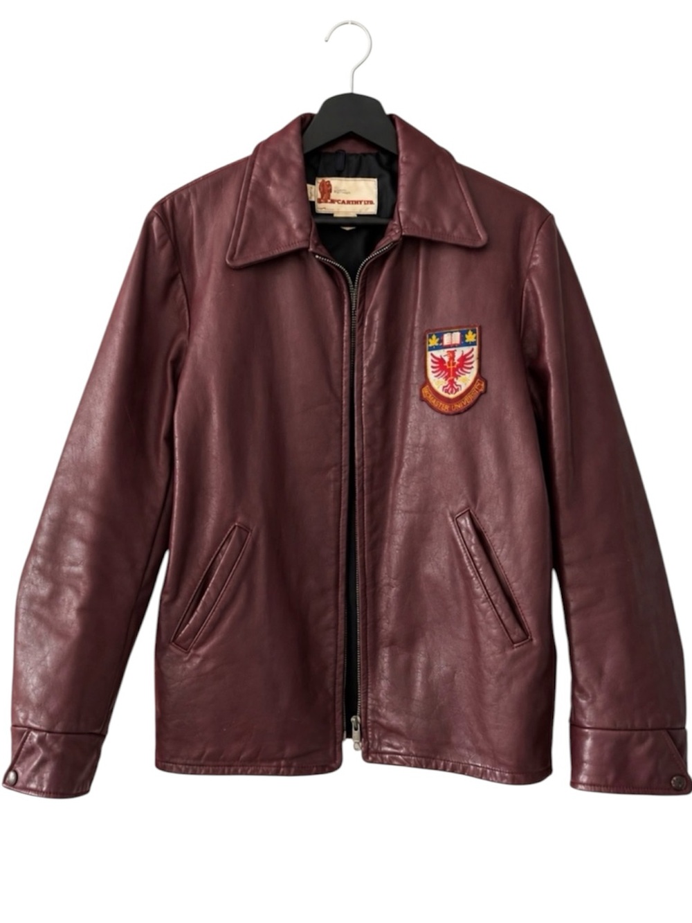Vintage McMaster University Burgundy Leather Jacket Women’s M Crest Alumni